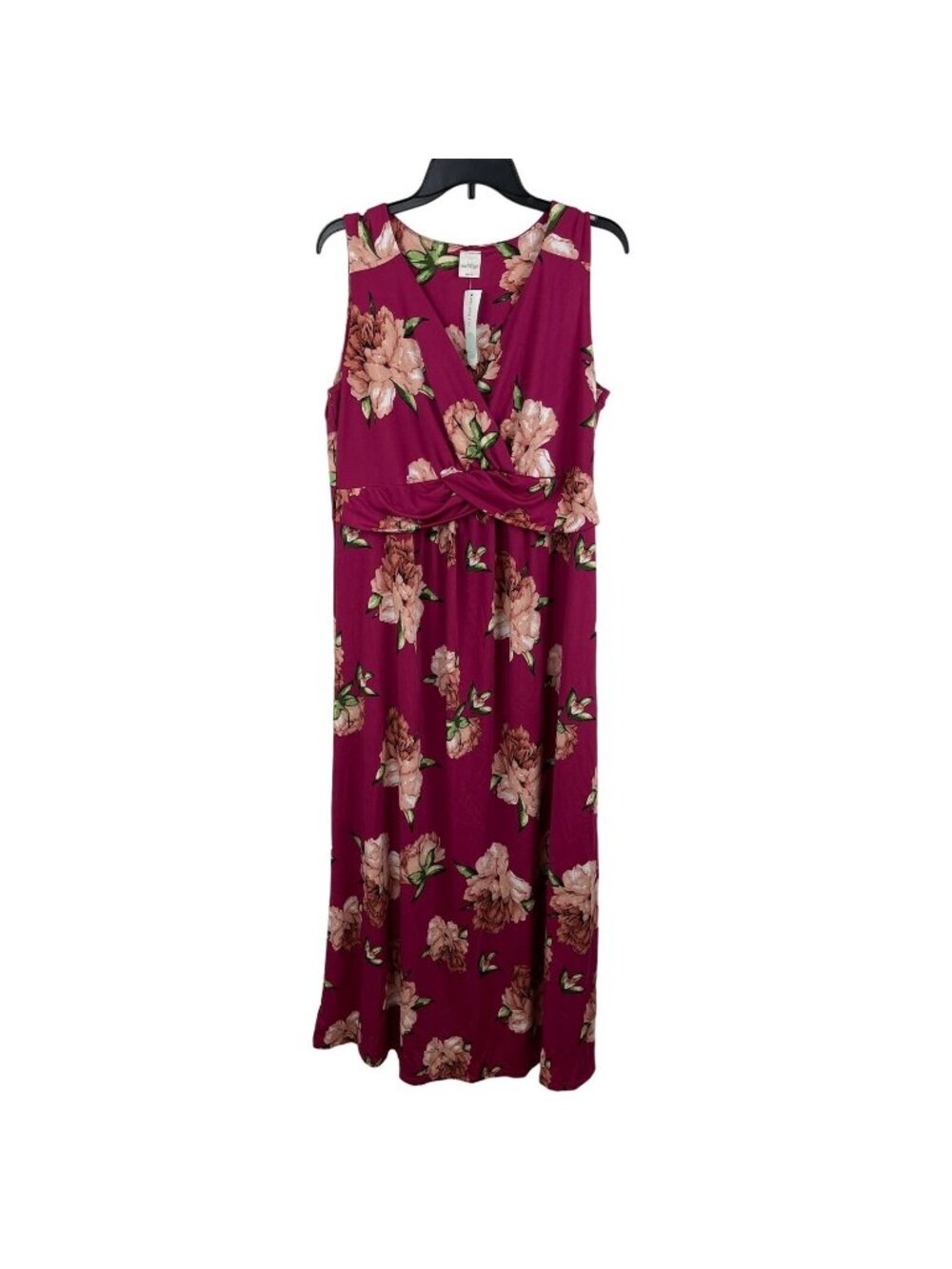 Kaileigh Womens Sleeveless Wrap V-Neck Maxi Dress Size 1X